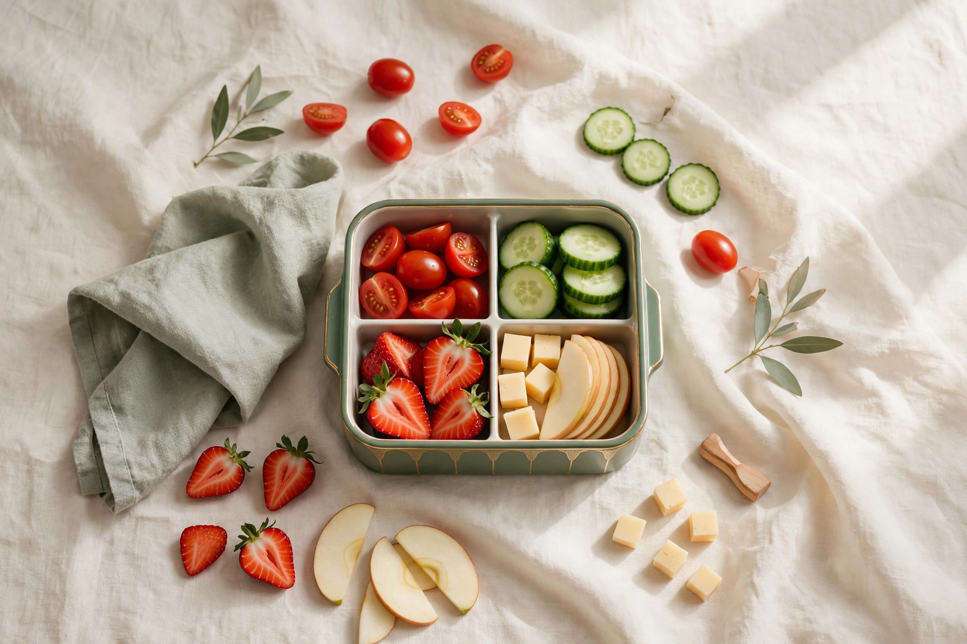 Alimentación infantil saludable y colorida para niños